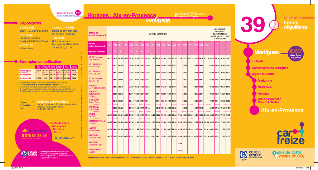 Martigues Aix-En-Provence Horaires