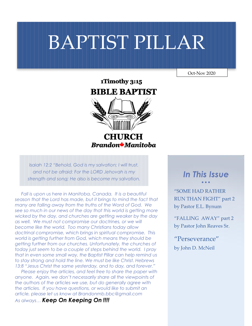 Baptist Pillar
