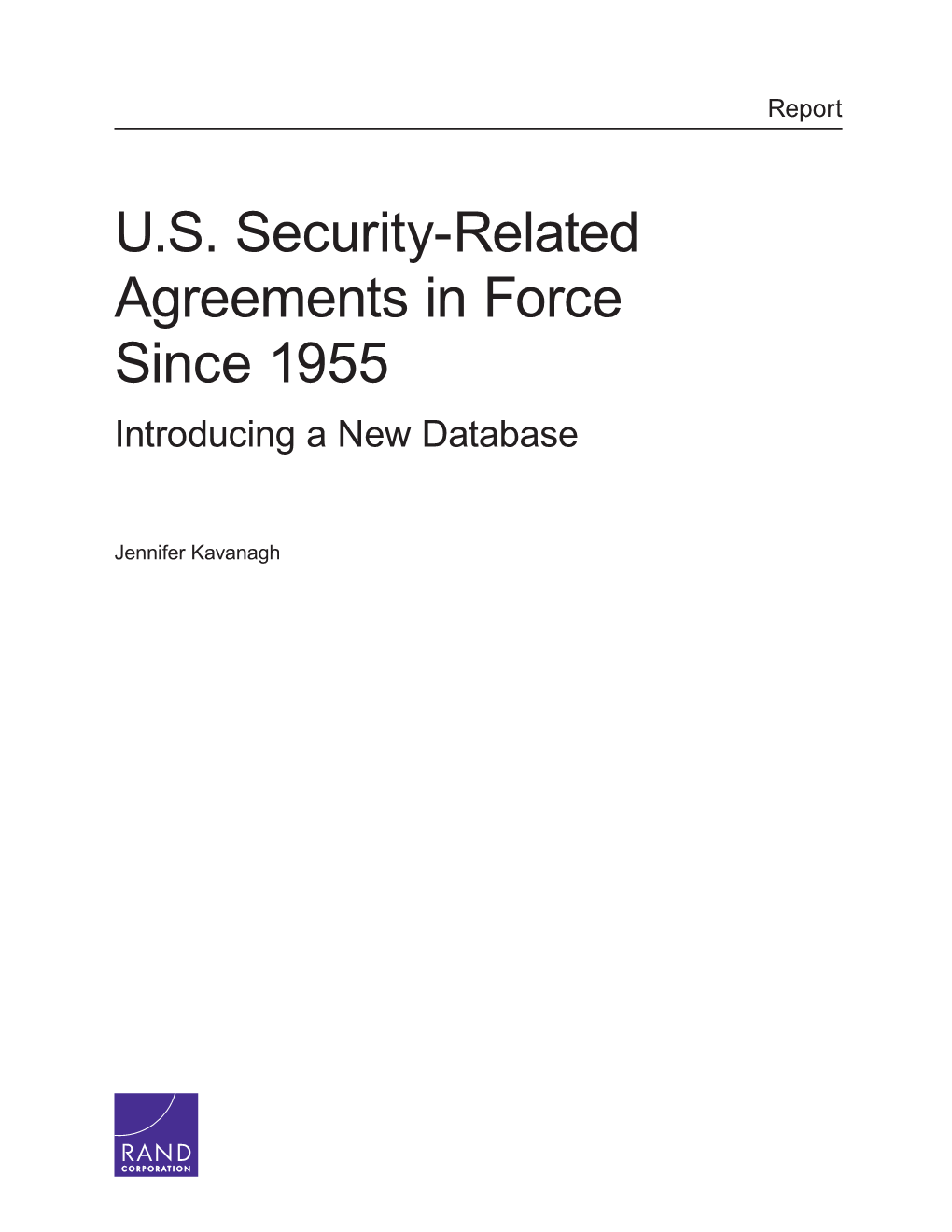 US Security-Related Agreements in Force Since 1955