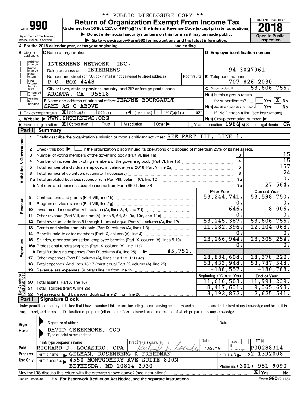 Form 990 2018