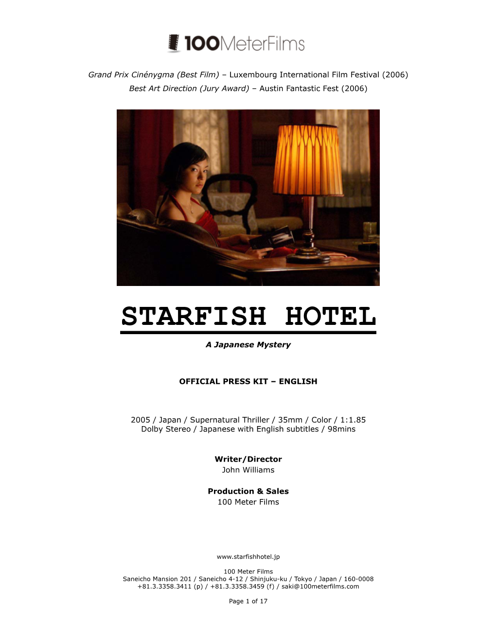 STARFISH HOTEL a Japanese Mystery