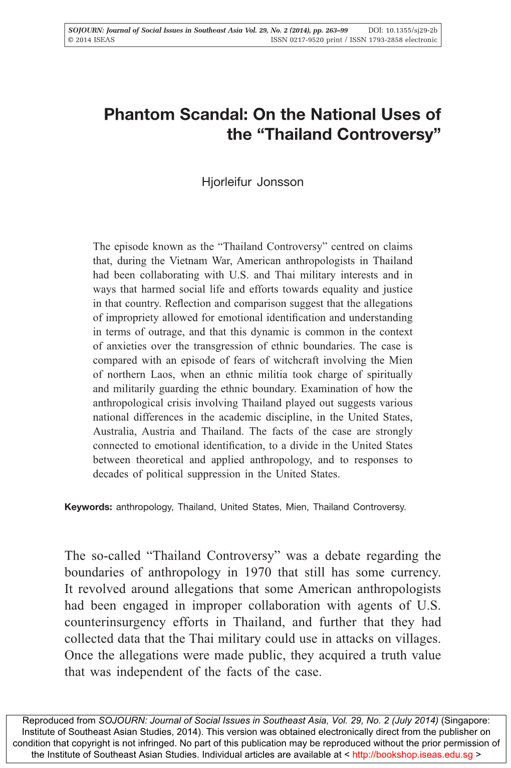 Thailand Controversy