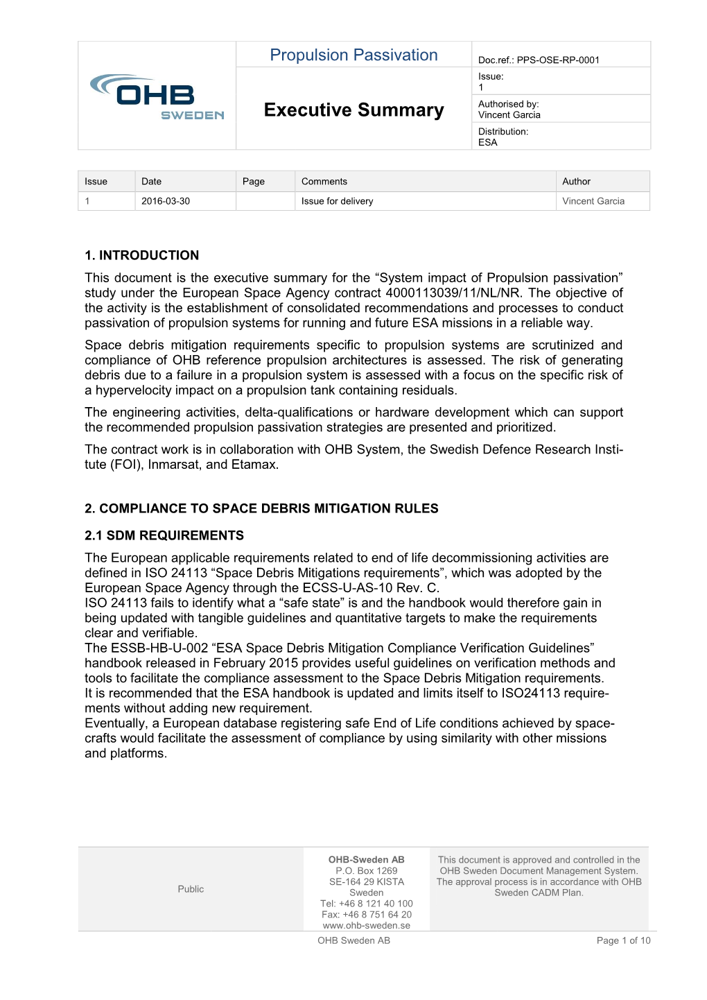 System Impacts of Propulsion Passivation