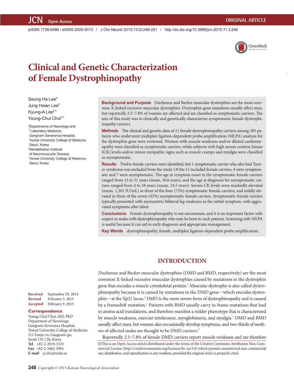 Clinical and Genetic Characterization of Female Dystrophinopathy