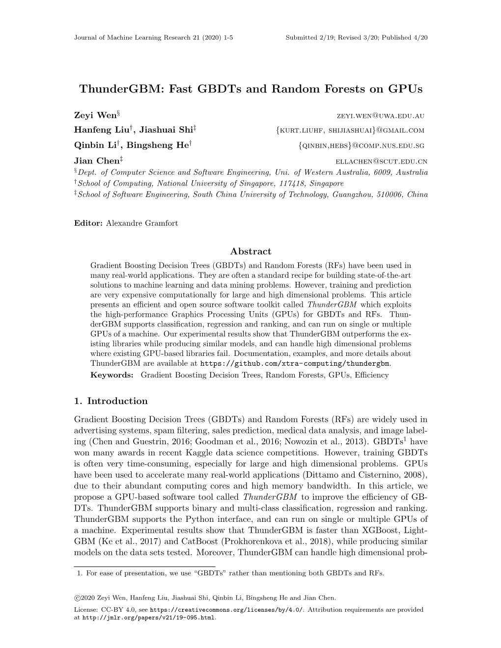 Thundergbm: Fast Gbdts and Random Forests on Gpus