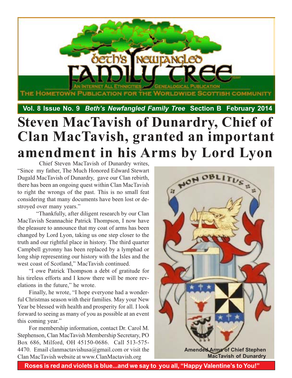 Steven Mactavish of Dunardry, Chief of Clan Mactavish, Granted An