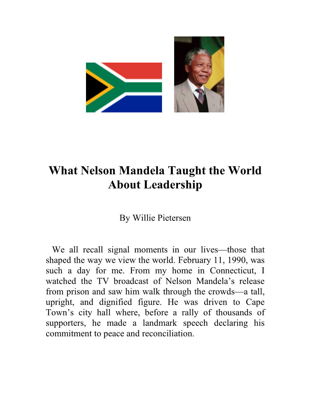 What Nelson Mandela Taught the World About Leadership