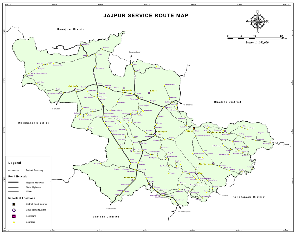 Jajpur Service Route Map