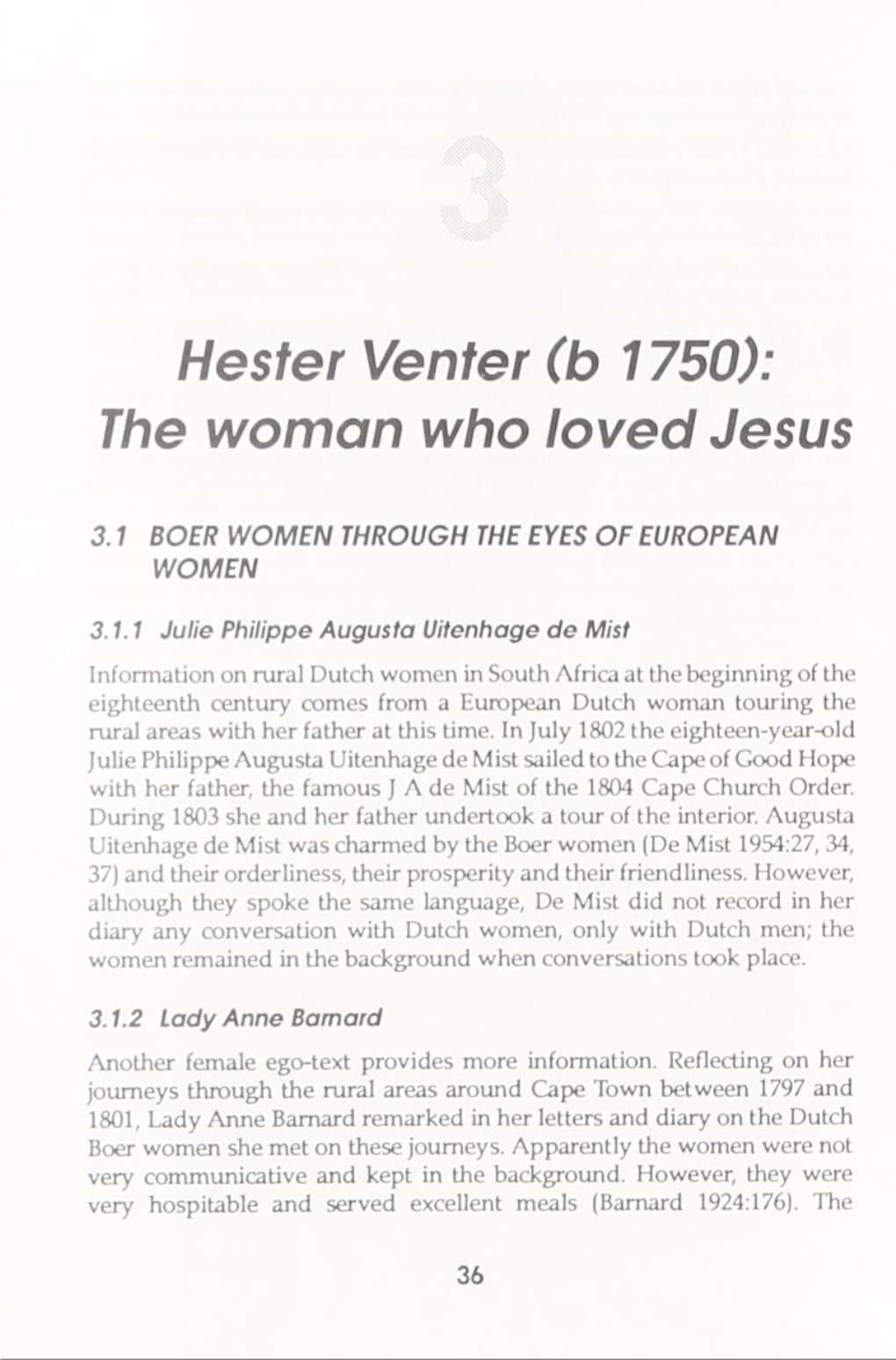 Hester Venter (B 1750): the Woman Who Loved Jesus