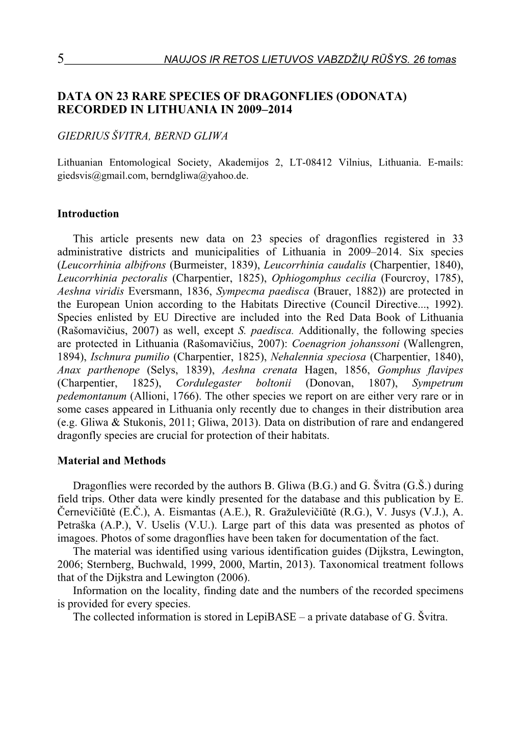 Checklist of Lithuanian Diptera
