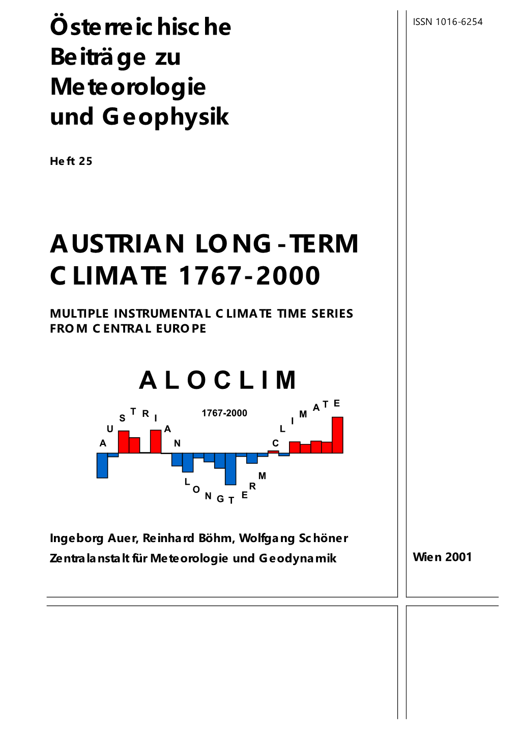 Austrian Long-Term Climate 1767-2000 Multiple Instrumental Climate Time Series from Central Europe