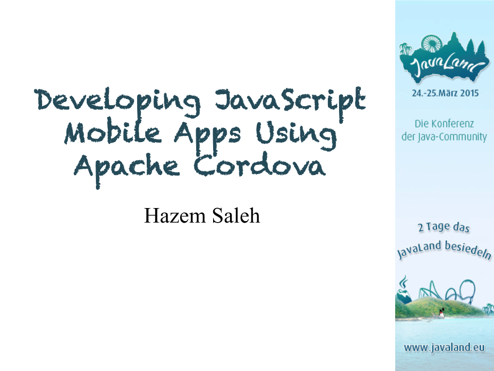 Developing Javascript Mobile Apps Using Apache Cordova