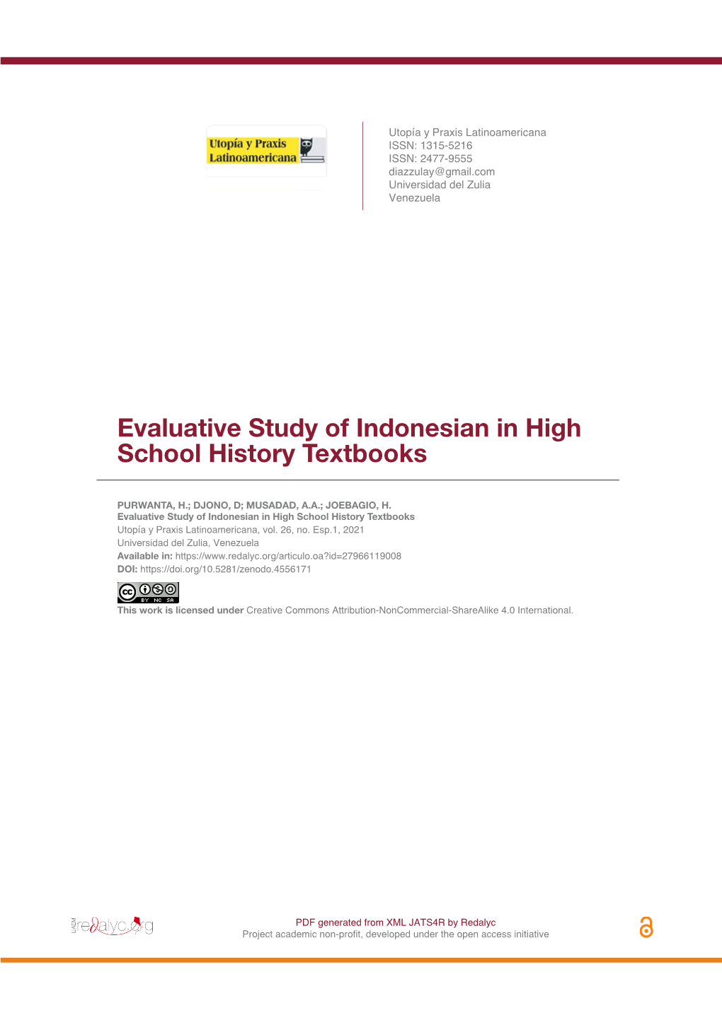 Evaluative Study of Indonesian in High School History Textbooks