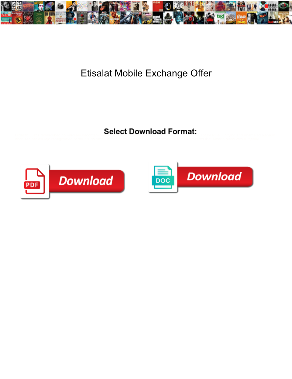 Etisalat Mobile Exchange Offer