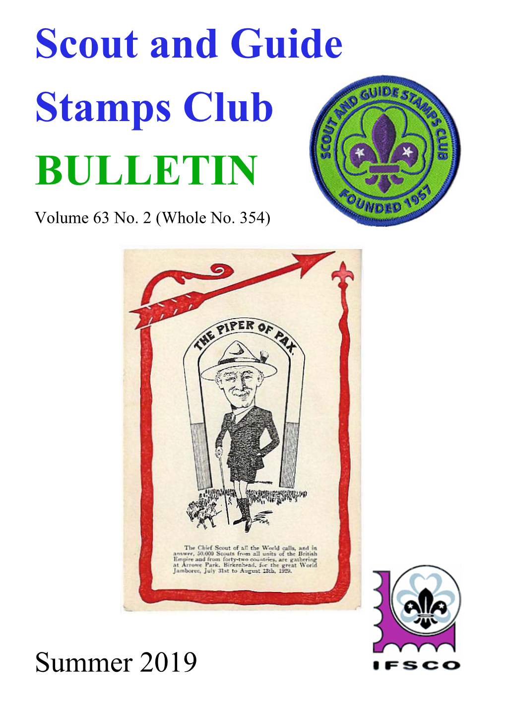 Scout and Guide Stamps Club Bulletin, Summer 2019