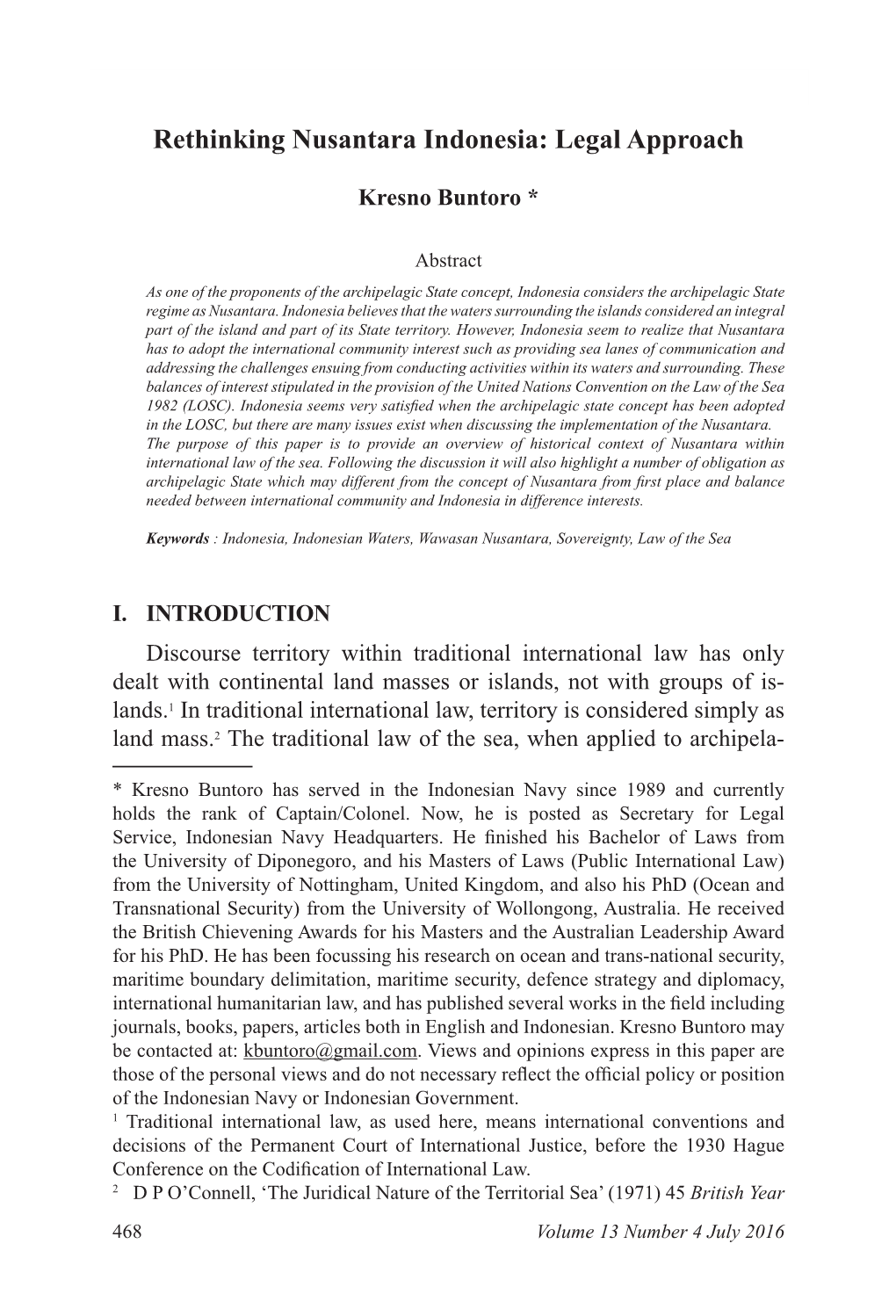 Rethinking Nusantara Indonesia: Legal Approach