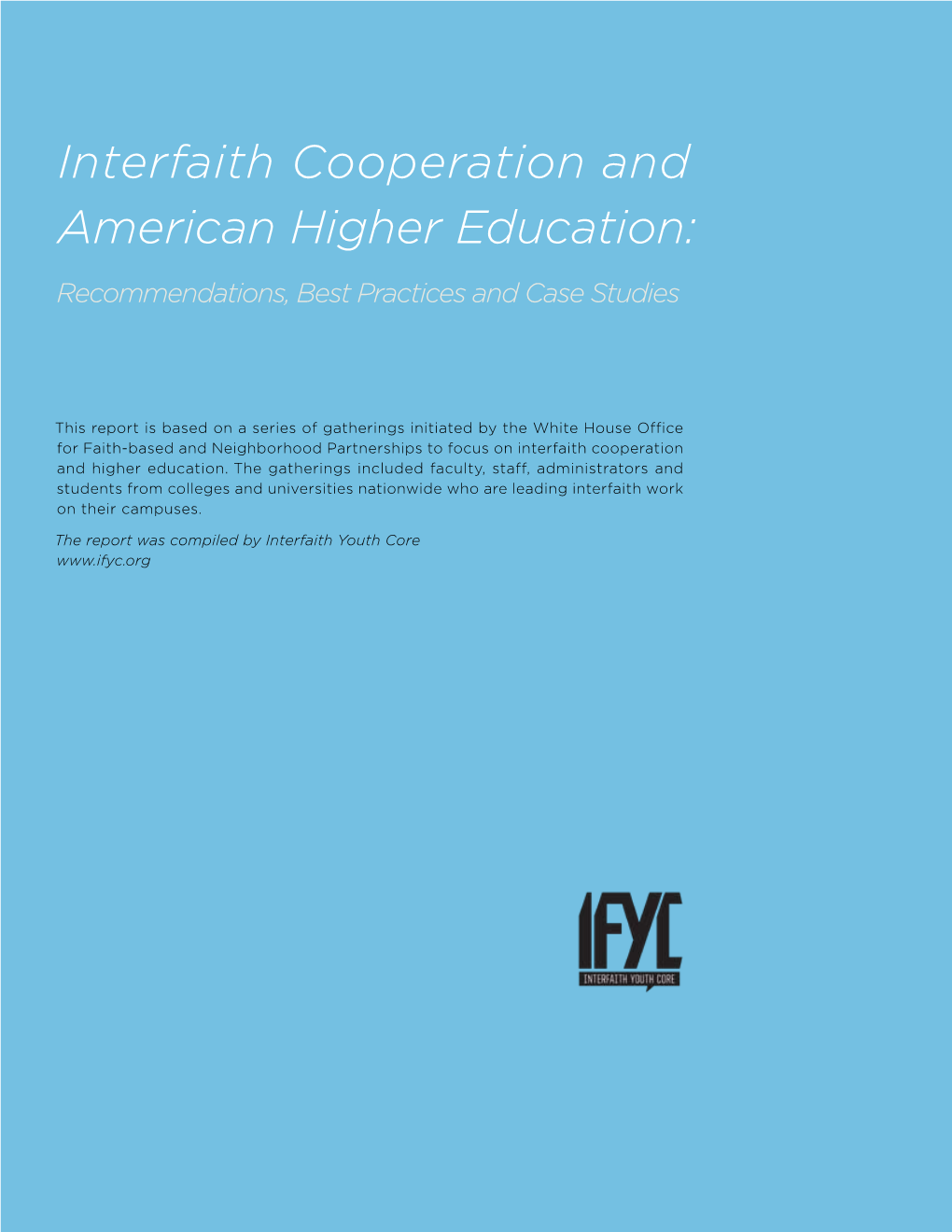 Interfaith Cooperation and American Higher Education