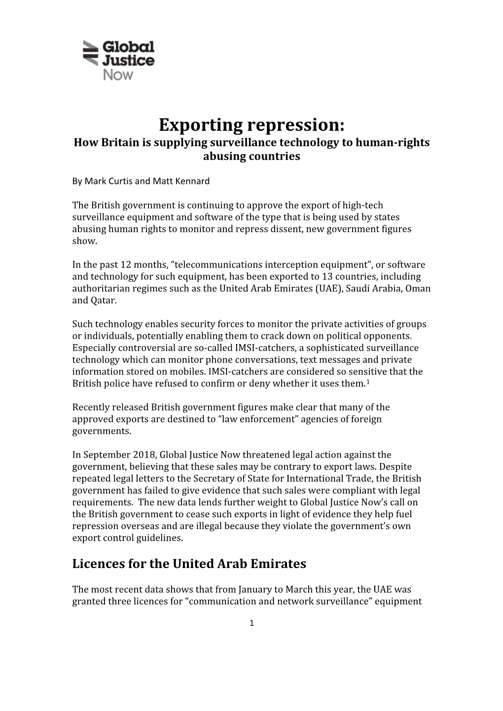 Exporting Repression: How Britain Is Supplying Surveillance Technology to Human-Rights Abusing Countries