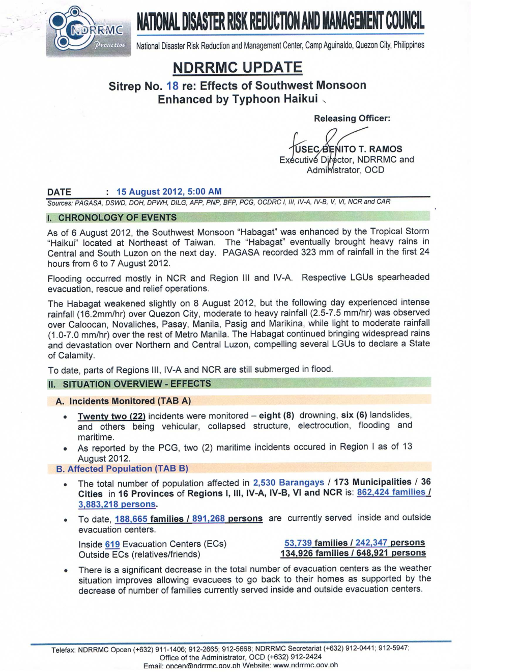 NDRRMC Update Sit Rep 18 Effects of Southwest Monsoon.Mdi