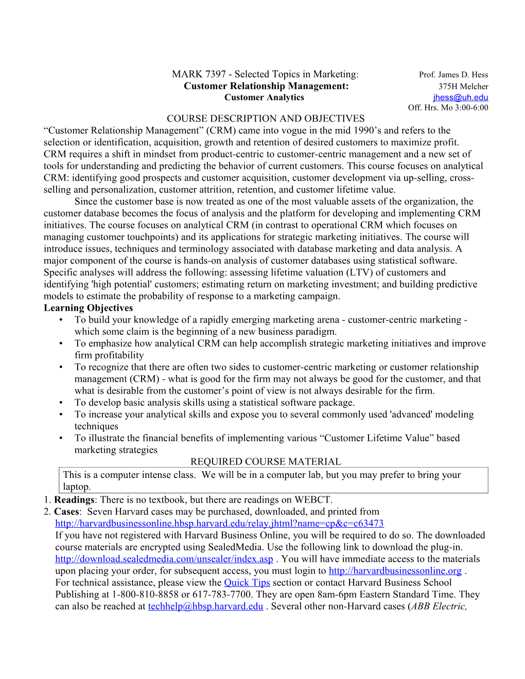 BA 422 Marketing Decision Models s1