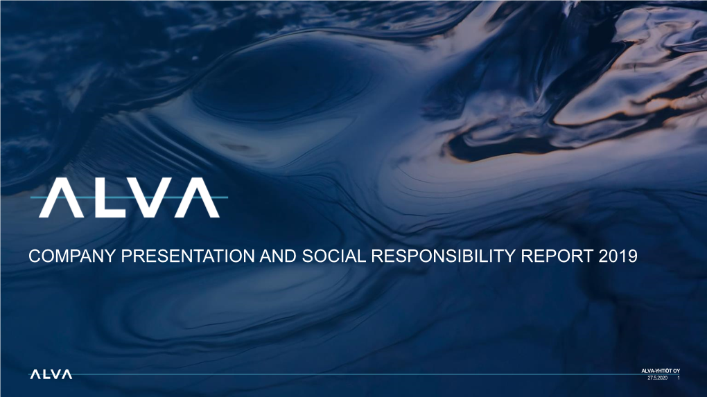 Company Presentation and Social Responsibility Report 2019