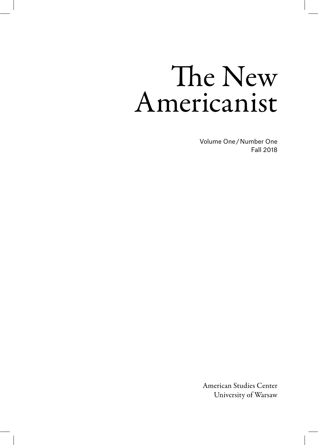 The New Americanist