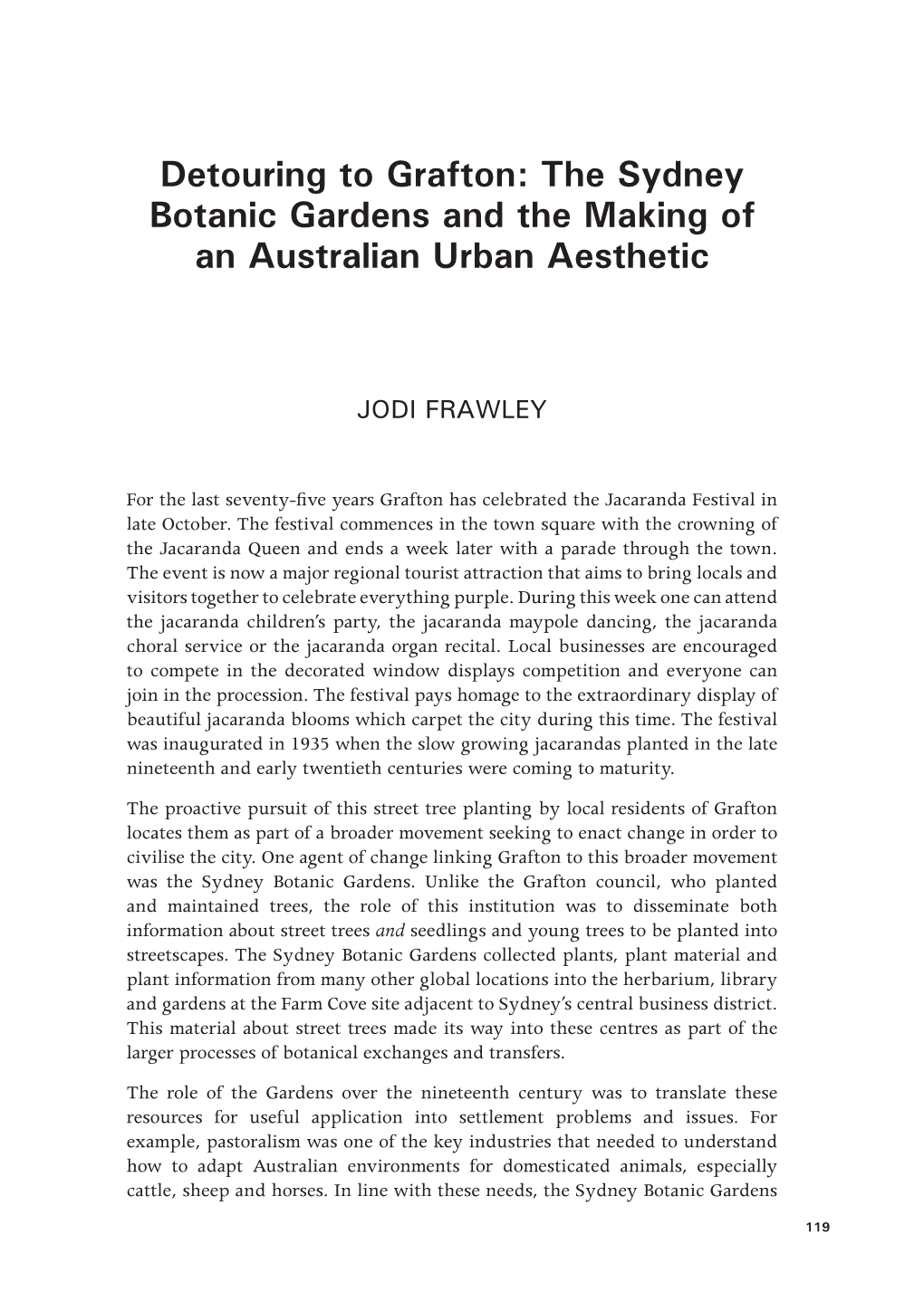 The Sydney Botanic Gardens and the Making of an Australian Urban Aesthetic