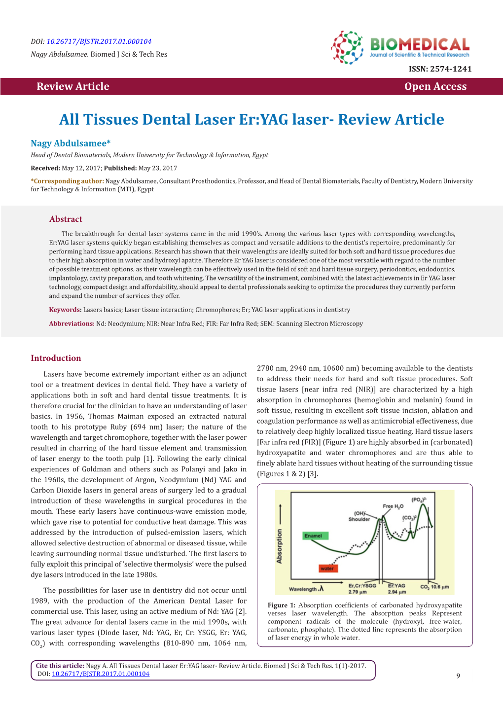 Tissues Dental Laser Er:YAG Laser- Review Article