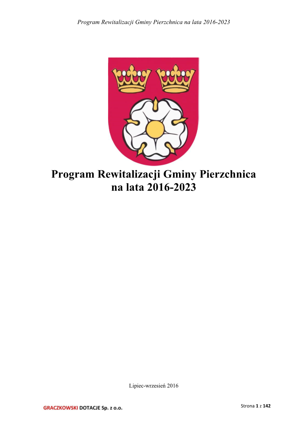 Program Rewitalizacji Gminy Pierzchnica Na Lata 2016-2023