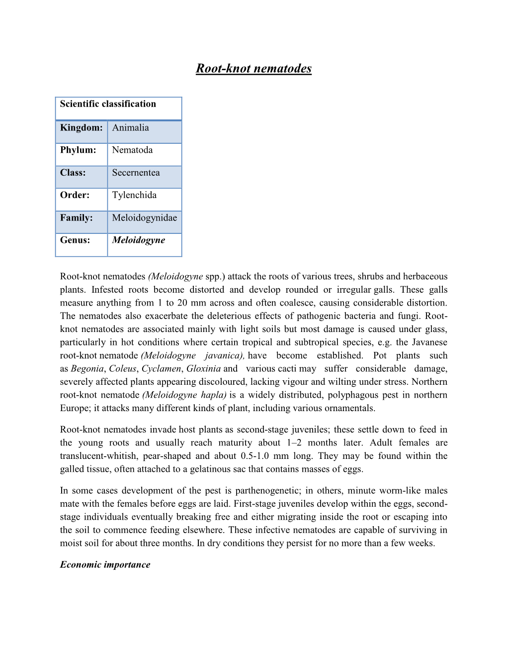 Root-Knot Nematodes