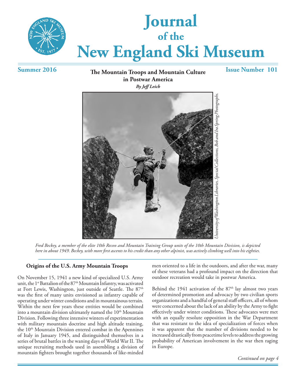 Journal New England Ski Museum