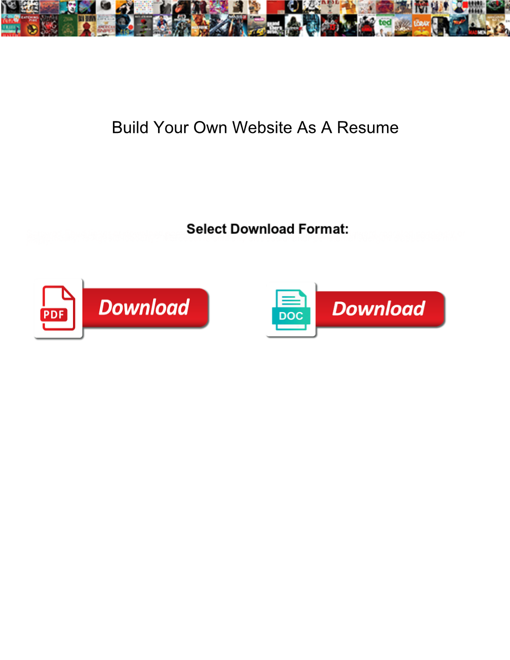 Build Your Own Website As a Resume