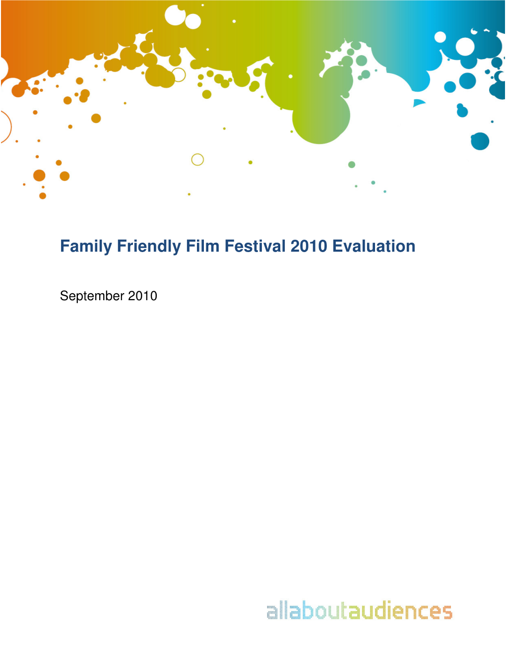 Family Friendly Film Festival Evaluation