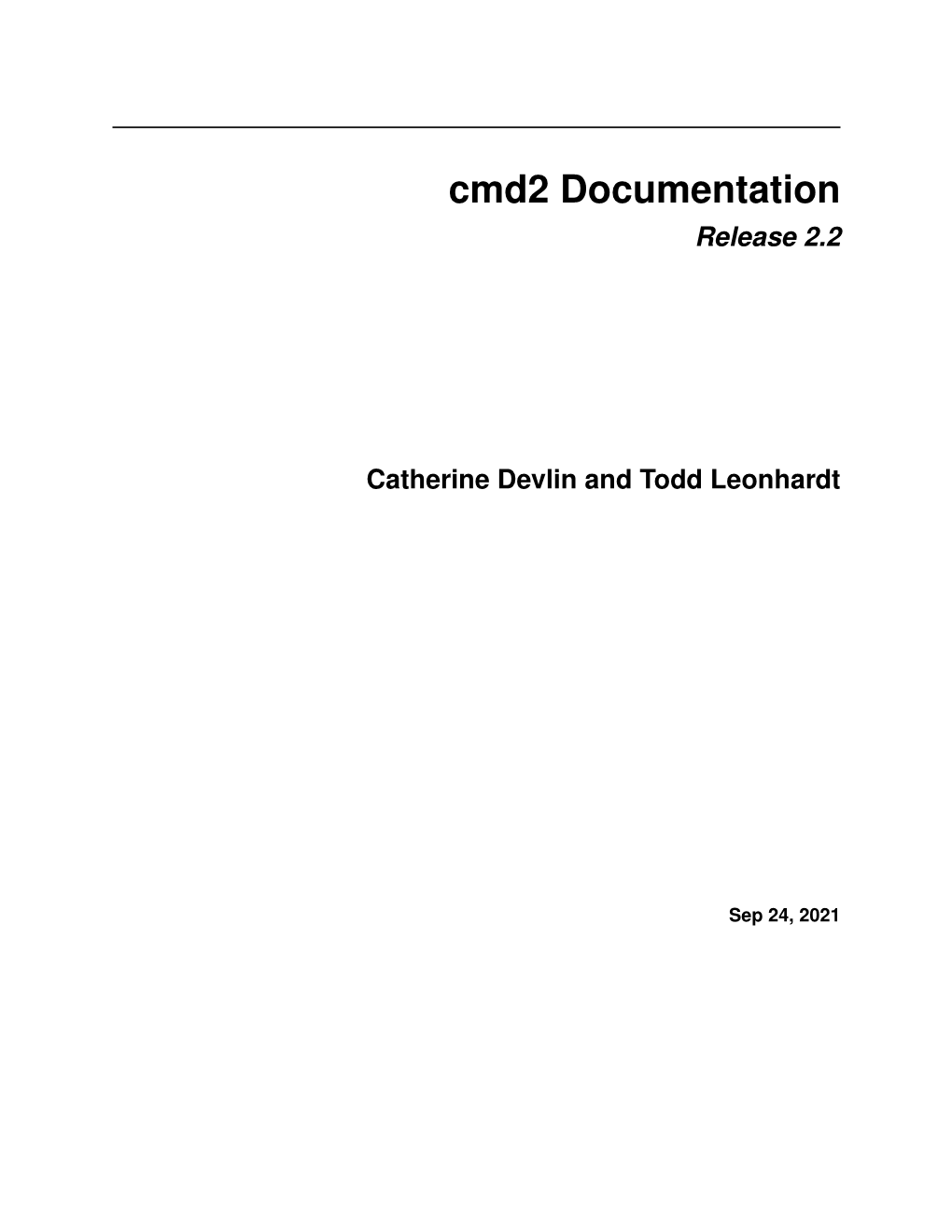 Cmd2 Documentation Release 2.2