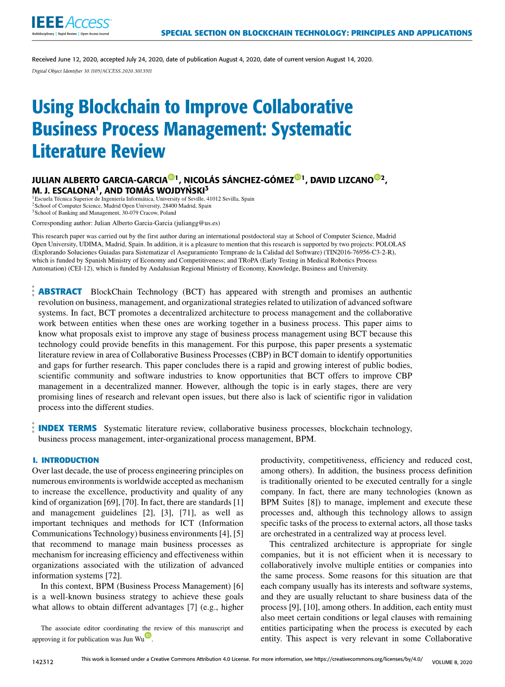 Using Blockchain to Improve Collaborative Business Process Management: Systematic Literature Review