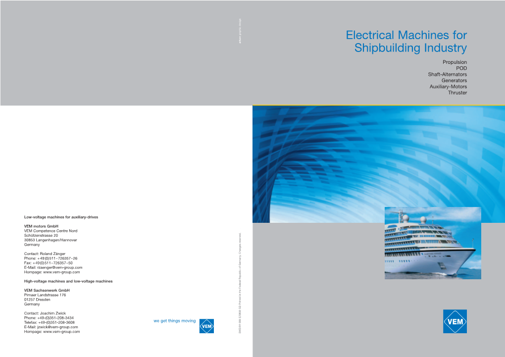 Electrical Machines for Shipbuilding Industry