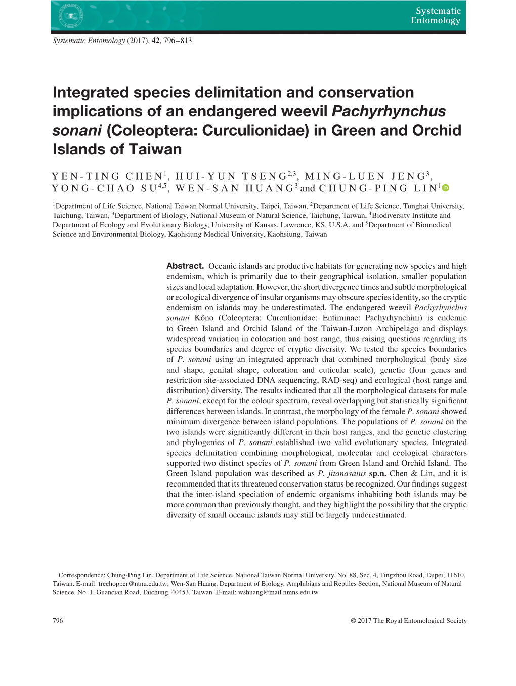 Integrated Species Delimitation and Conservation Implications of An