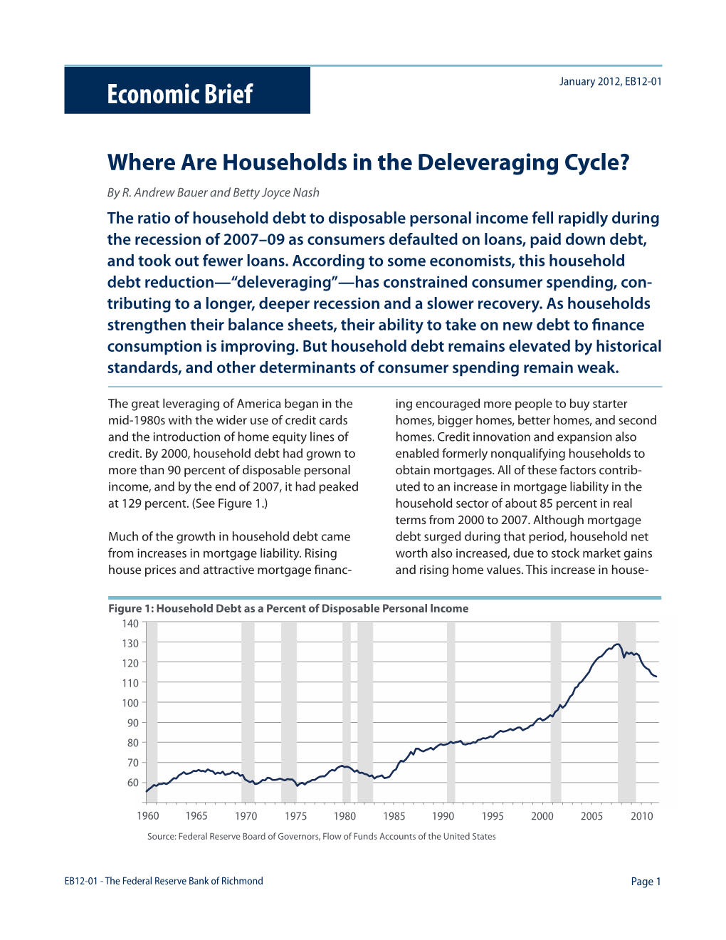 Where Are Households in the Deleveraging Cycle? by R