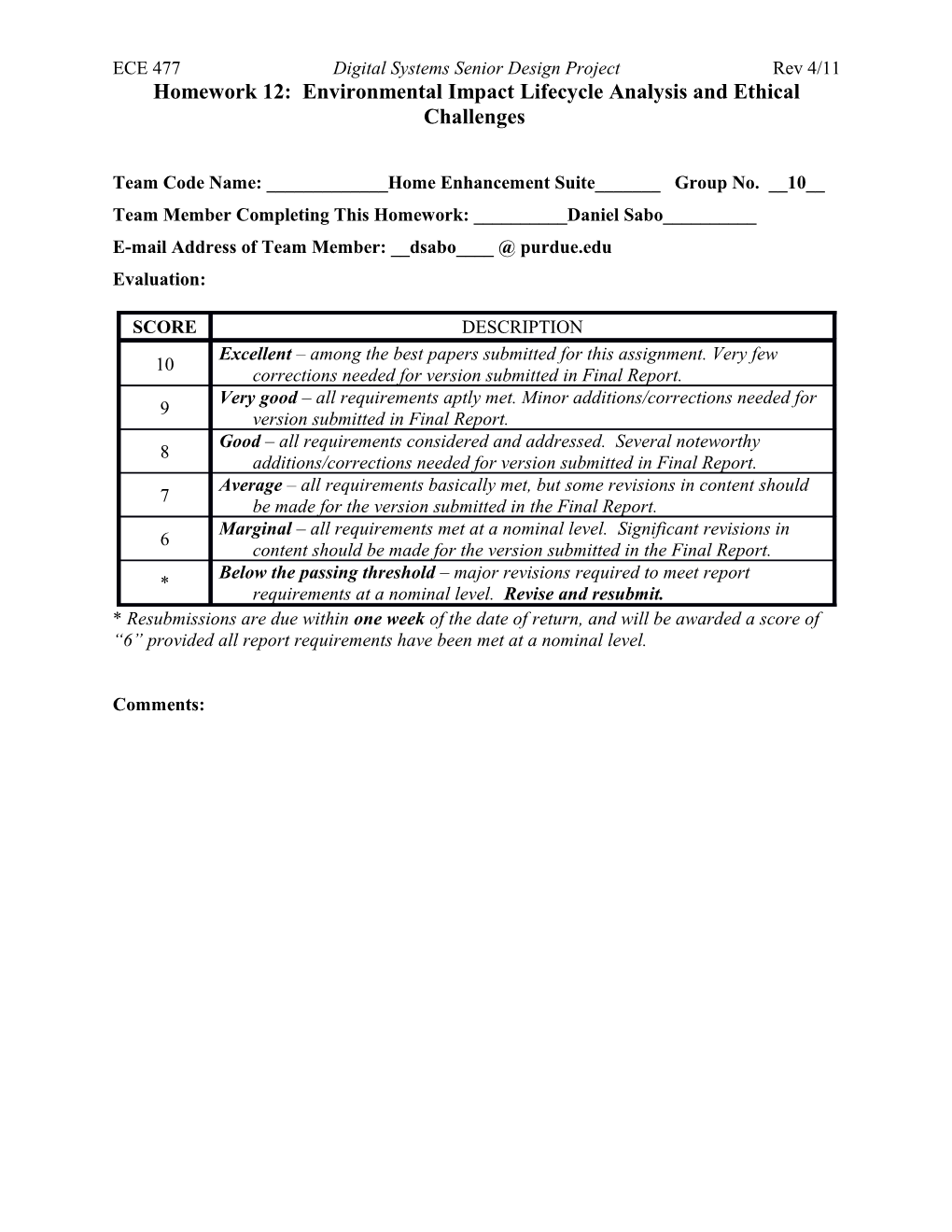 ECE 477 Digital Systems Senior Design Project Rev 8/09 s8