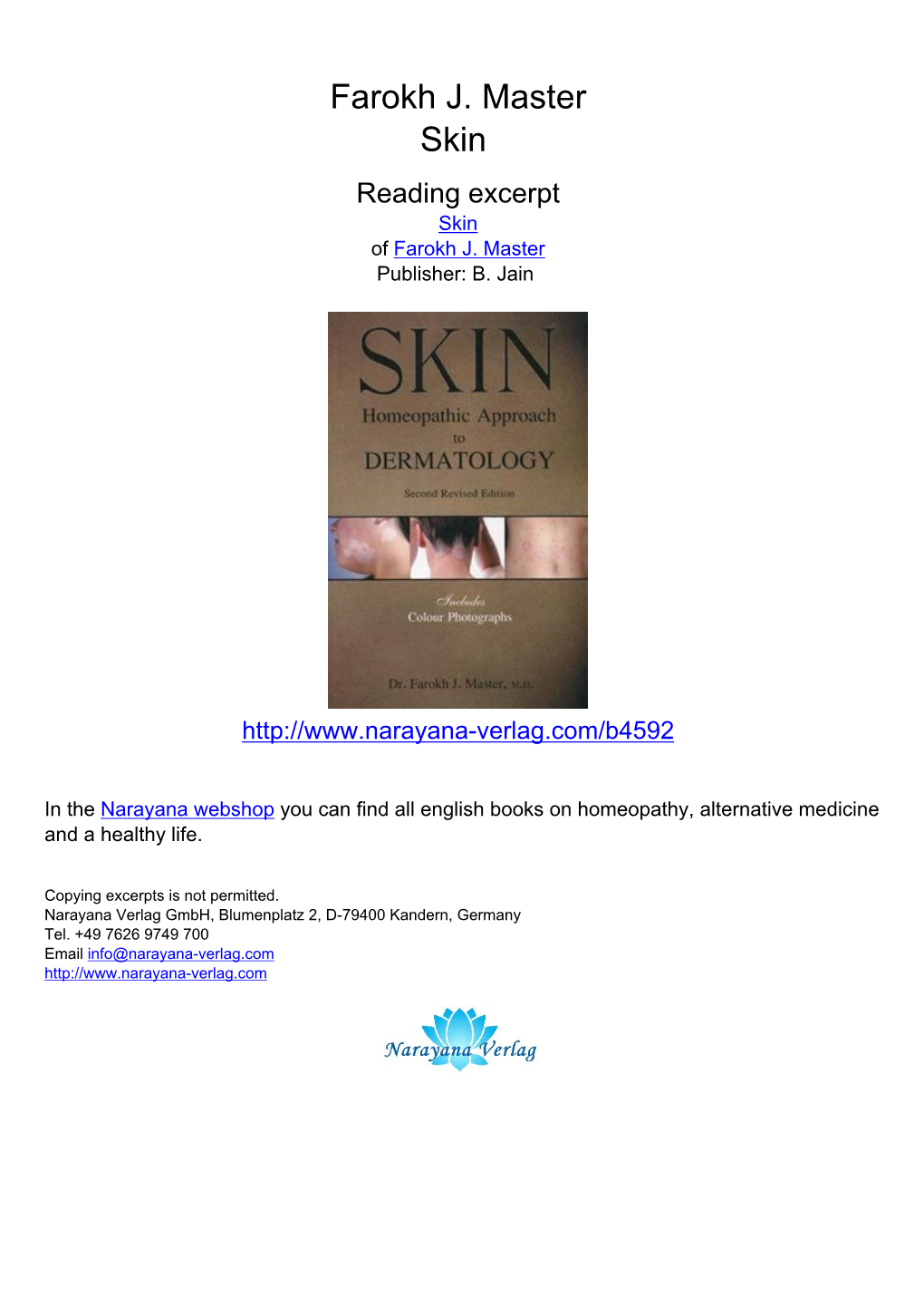 Farokh J. Master Skin Reading Excerpt Skin of Farokh J