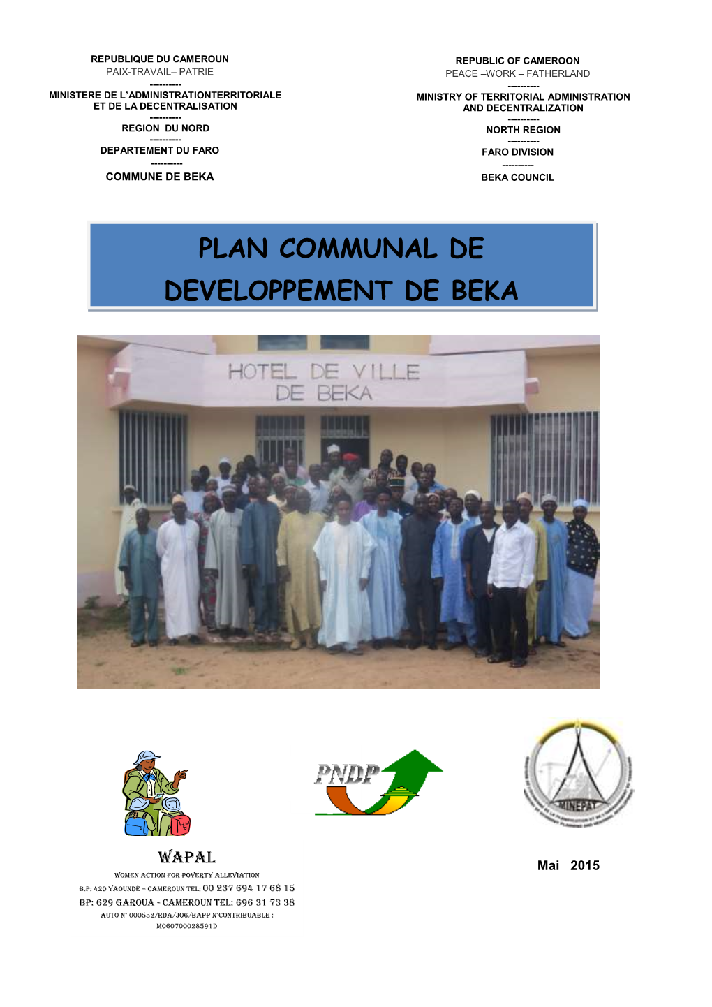 Plan Communal De Developpement De Beka