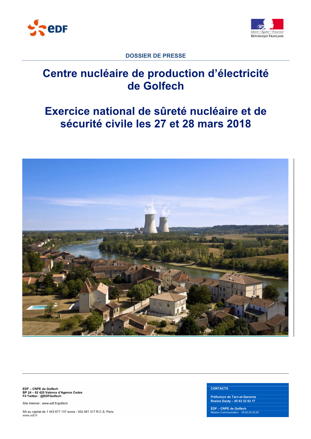 Centre Nucléaire De Production D'électricité De Golfech Exercice