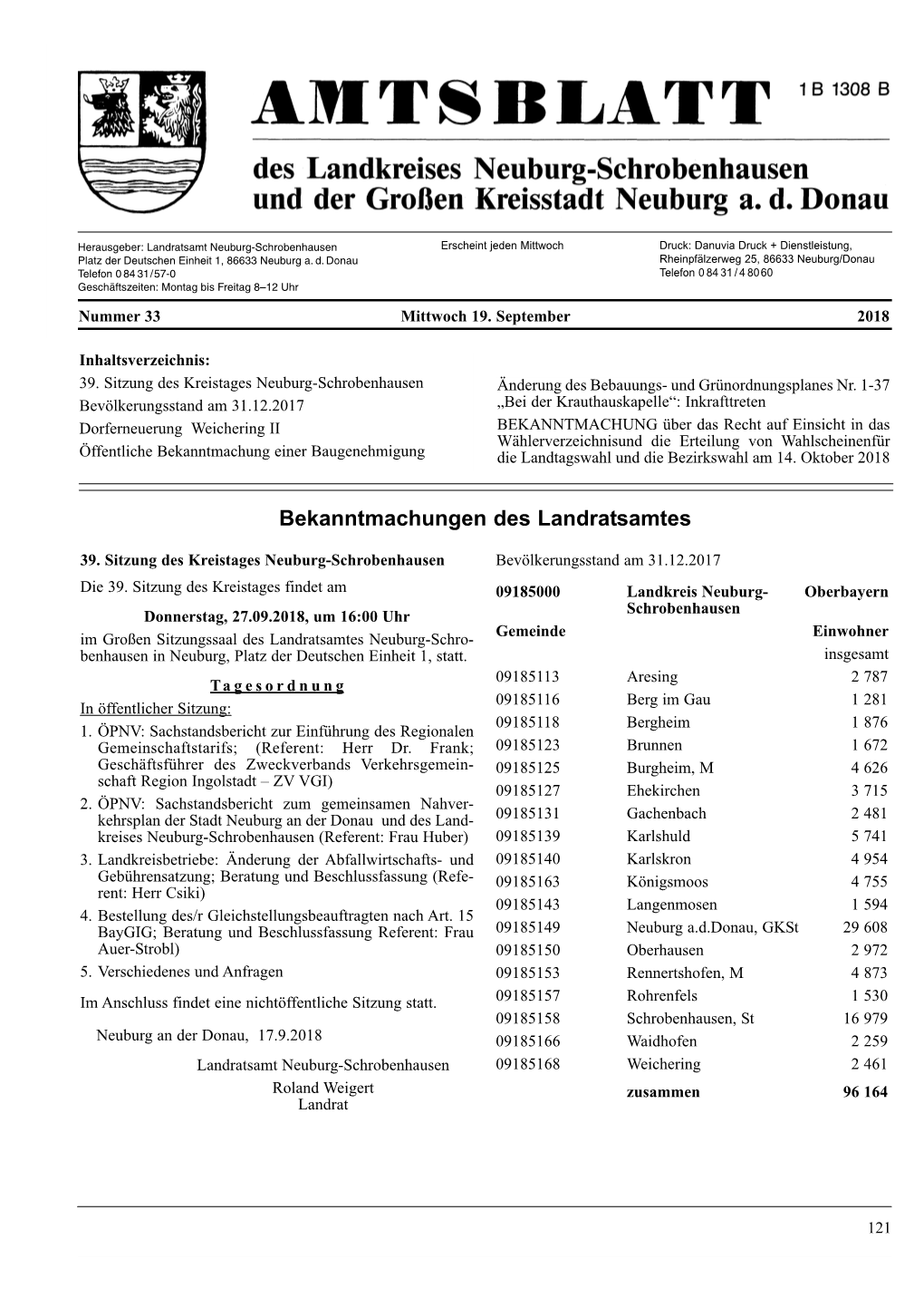 Bekanntmachungen Des Landratsamtes