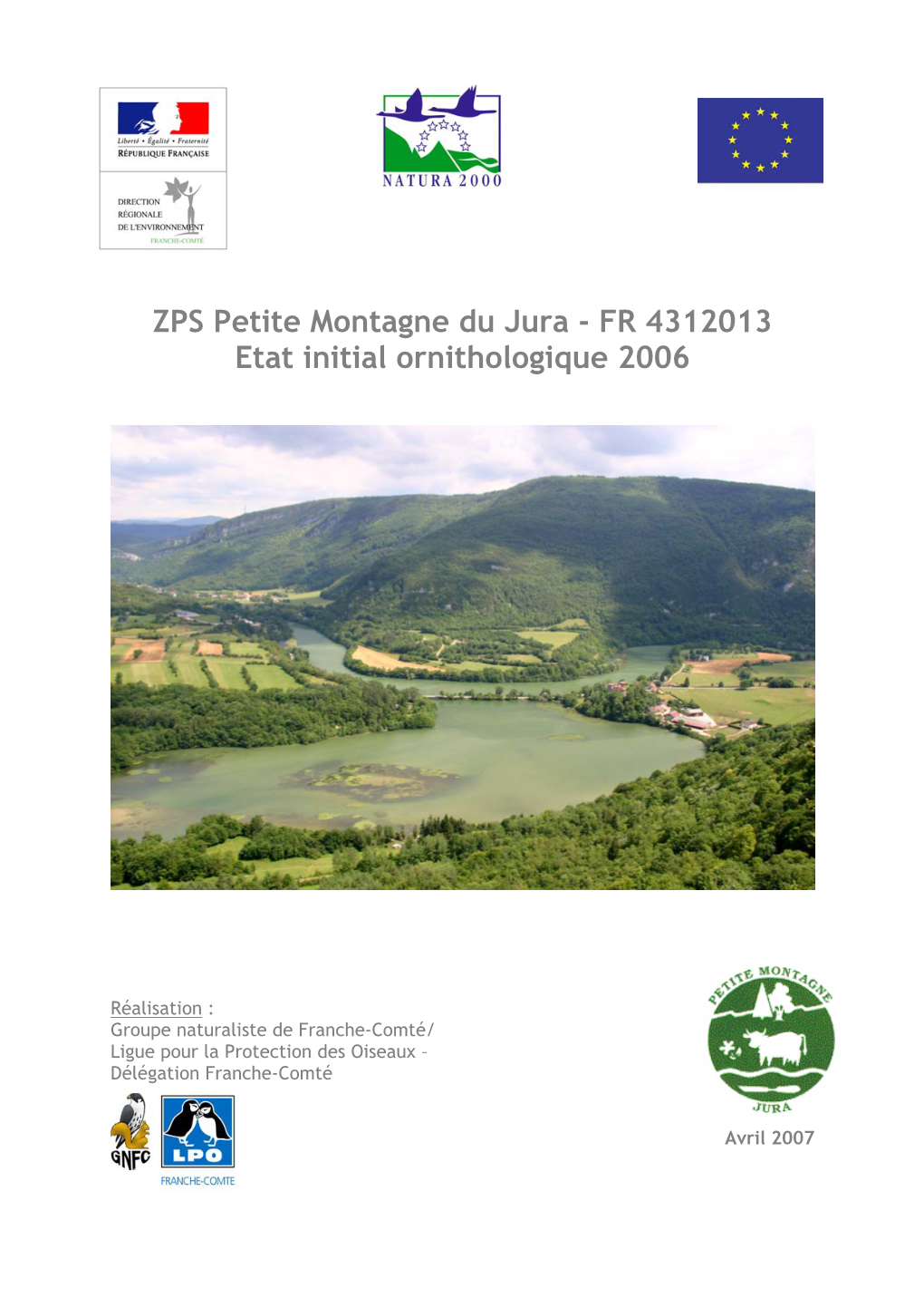 ZPS Petite Montagne Du Jura - FR 4312013 Etat Initial Ornithologique 2006
