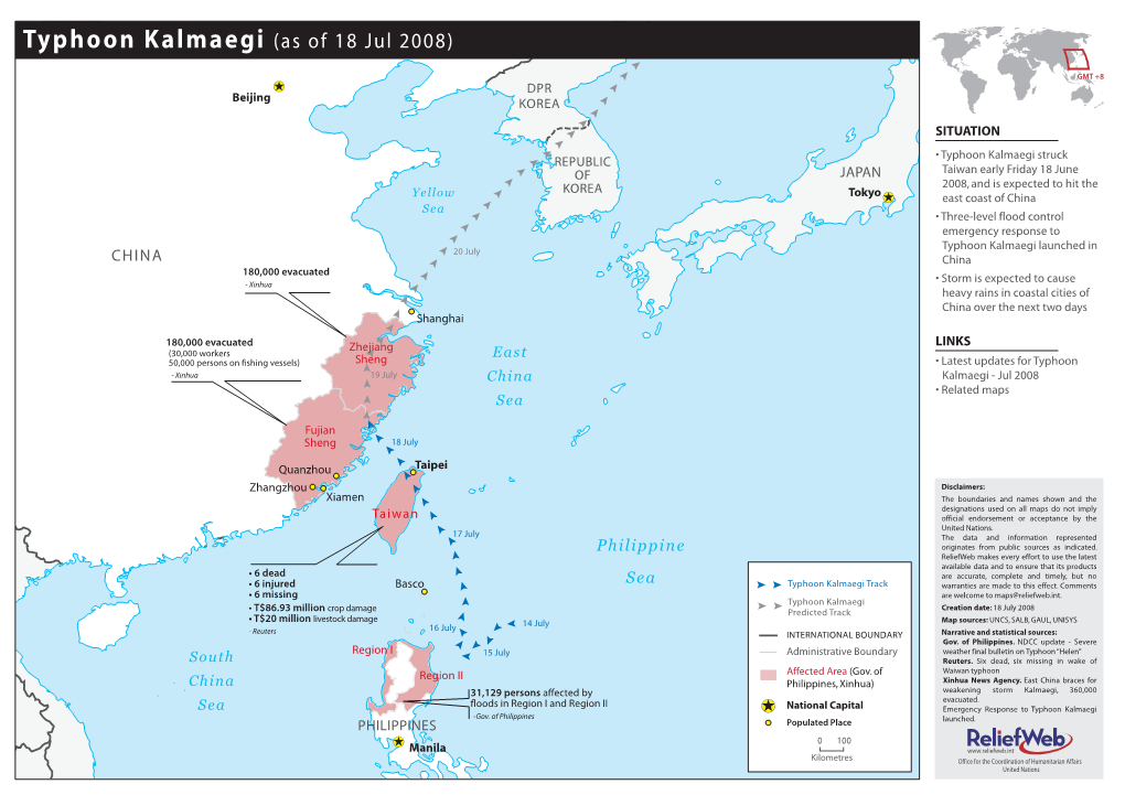 Typhoon Kalmaegi (As of 18 Jul 2008)