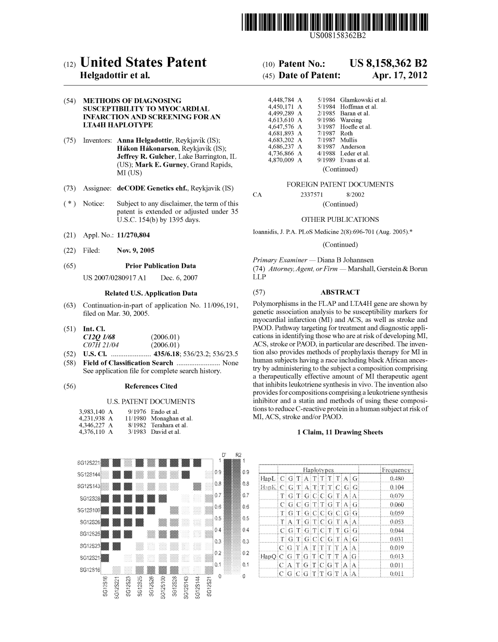 (12) United States Patent (10) Patent No.: US 8,158,362 B2 Helgadottir Et Al