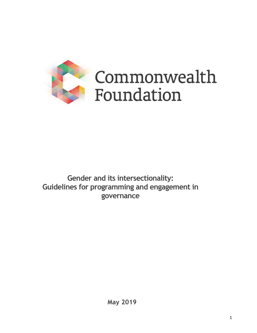 Gender and Its Intersectionality: Guidelines for Programming and Engagement in Governance