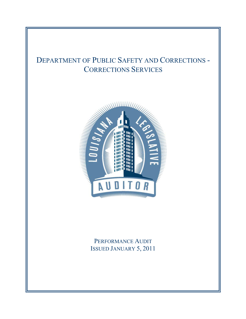 Dept. of Public Safety & Corrections/Correction Services