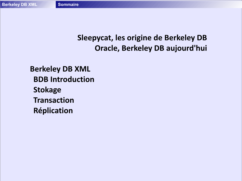 Sleepycat, Les Origine De Berkeley DB Oracle, Berkeley DB Aujourd'hui
