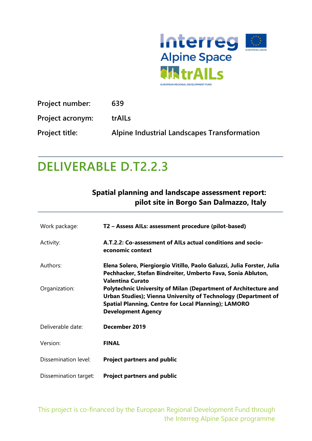D.T2.2.3 Spatial Landscape Assessment Report